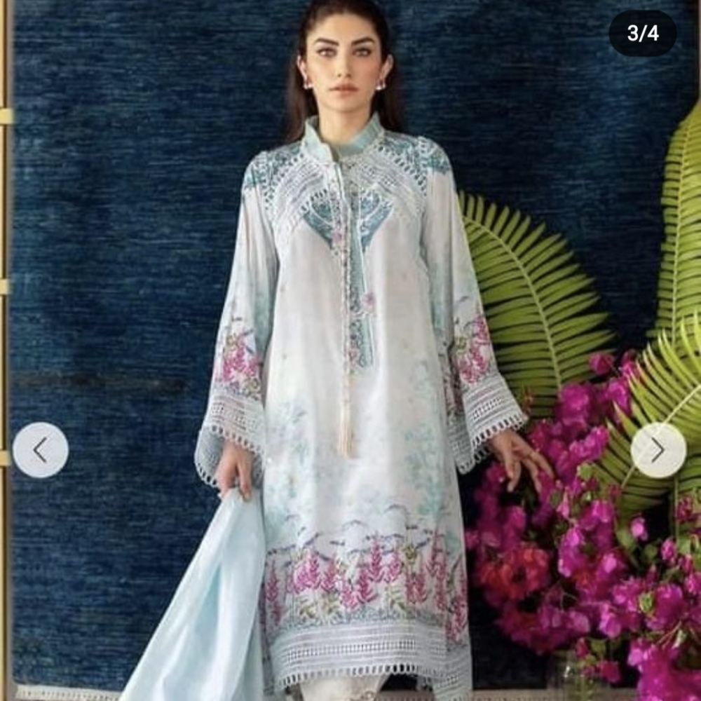 Pakistani designer Farah Talib Aziz luxe silk 2 pc in medium